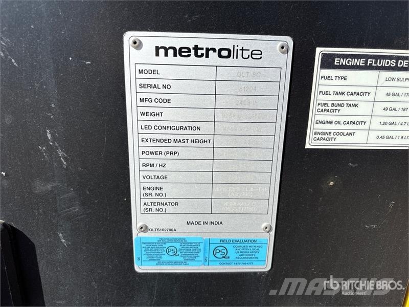 Axiom MetroLite DLT-8C 8 kVA Light Tower Освітлювальні вежі
