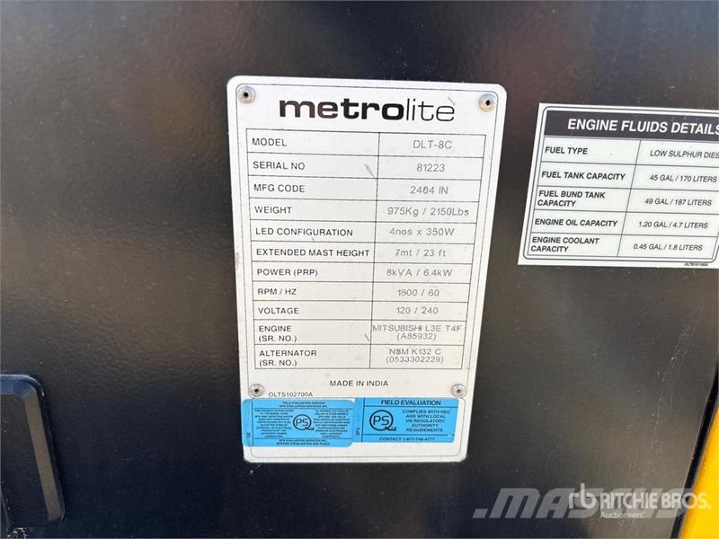 Axiom MetroLite DLT-8C 8 kVA Light Tower Fénytornyok