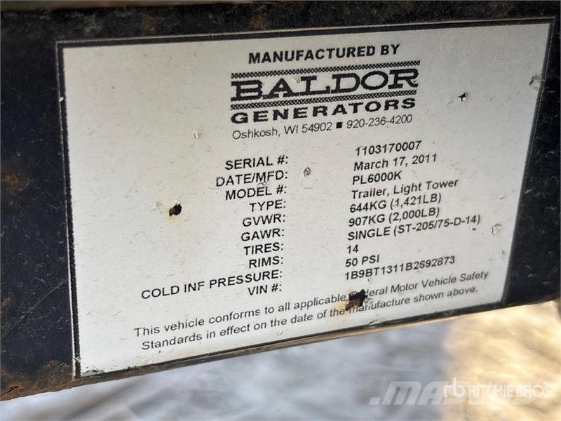Baldor PL6000K Осветителни кули