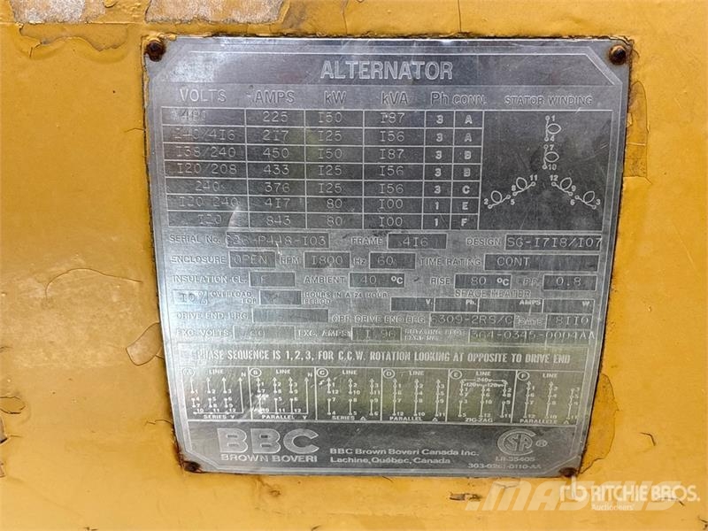 BBC 416 150 kW Skid-Mounted Generator Set Diesel Generators