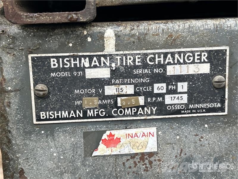  Bishman 931 Hydraulic Tire Changer Építőipar - Egyebek