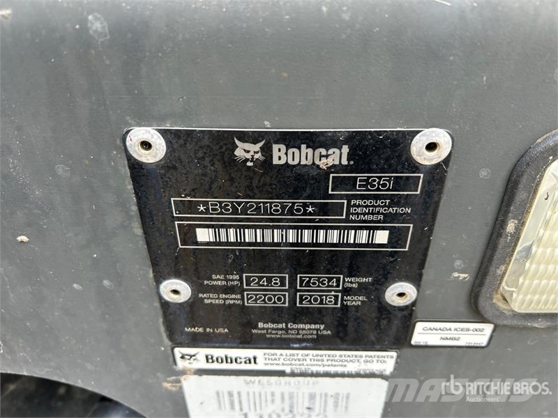 Bobcat E35I حفارات صغيرة أقل من 7 طن (حفارات صغيرة)