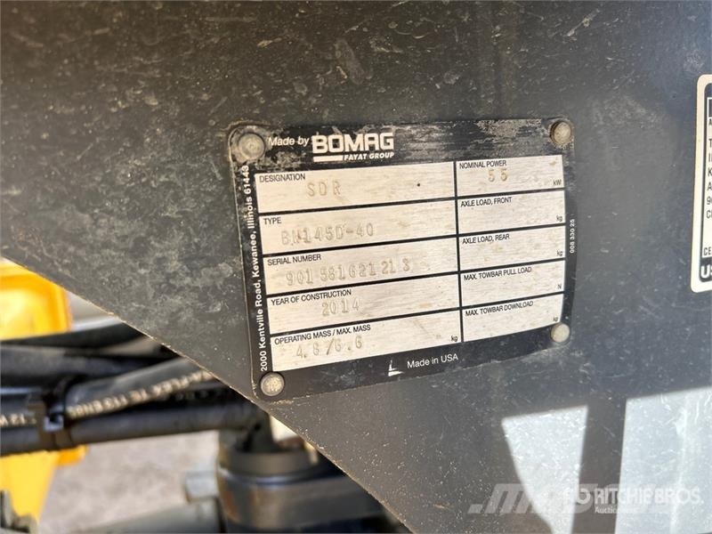 Bomag BW145D-40 Padfoot Drum Compactor (Inoperable) Enkelt tromle