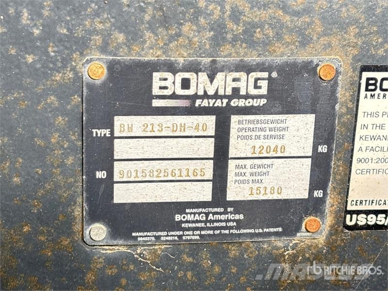 Bomag BW213DH-40 Smooth Drum Compactor Vienvalča grunts veltņi