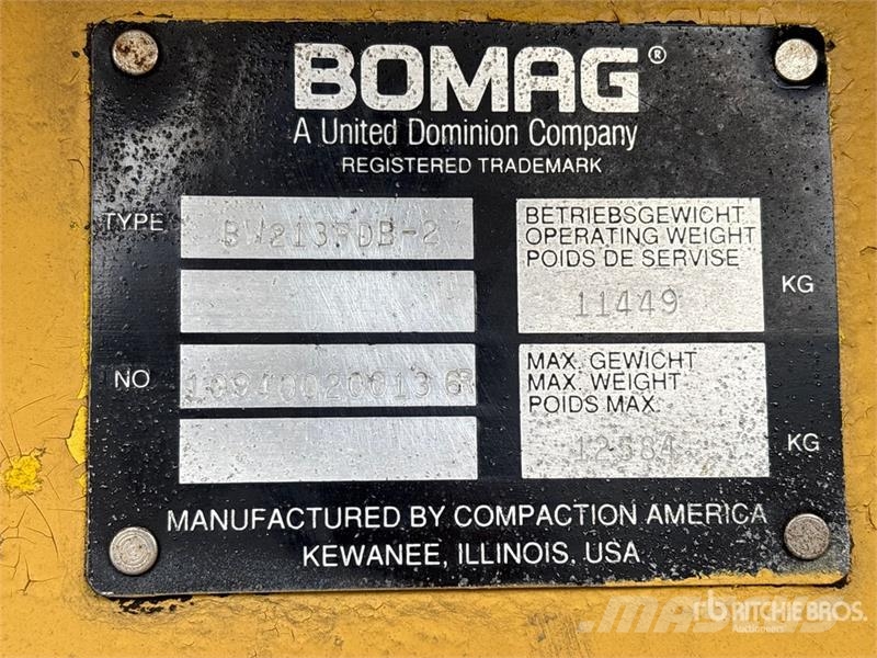 Bomag BW213PDB-2 Padfoot Drum Compactor Rulli monotamburo