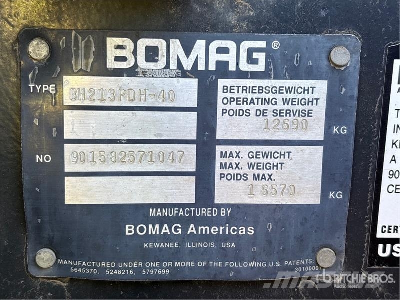 Bomag BW213PDH-40 Padfoot Drum Compactor (Inoperable) Vieno būgno volai