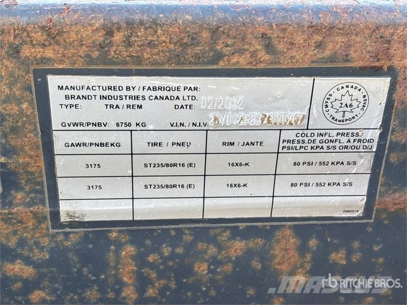 Brandt 22 ft T/A Tilt Deck Trailer 平板拖车