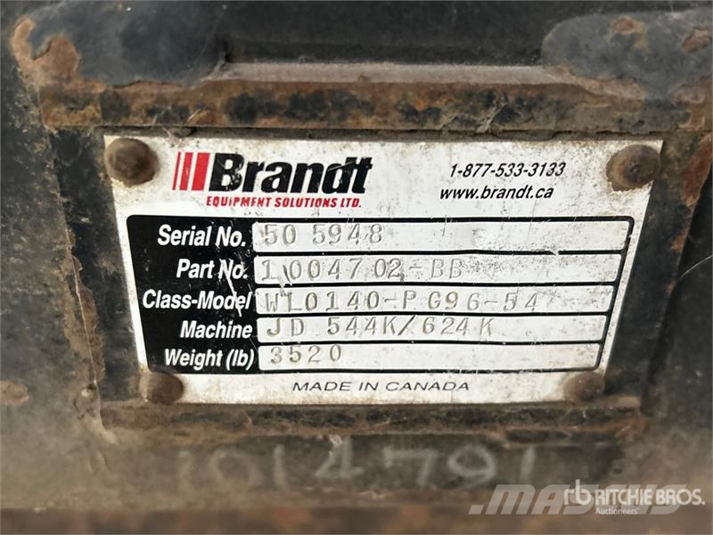 Brandt 54 in Wheel Loader Grapple - Fits JD544K/624K Grapples