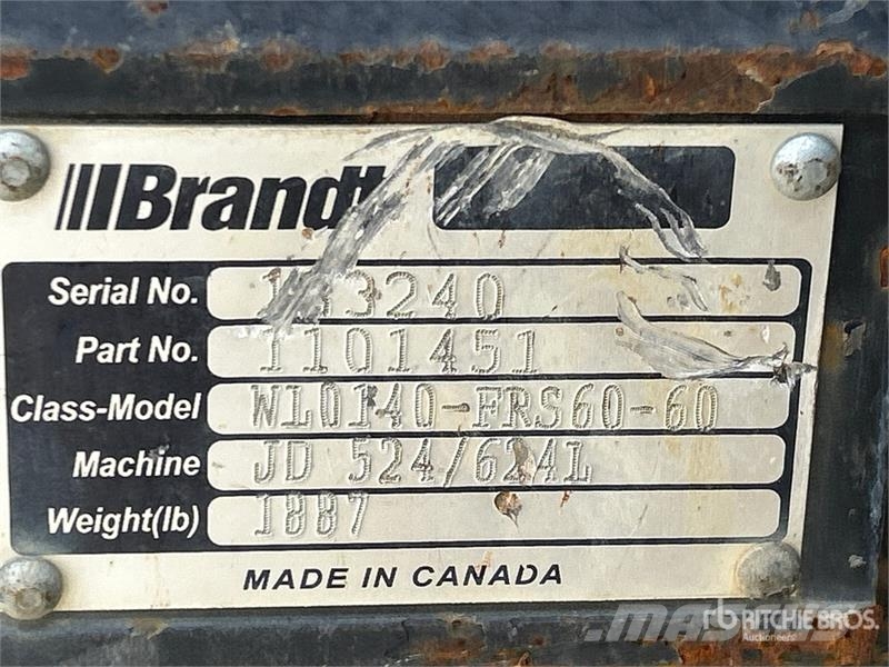 Brandt 60 in Wheel Loader Forks - Fits JD 524/624L Вили