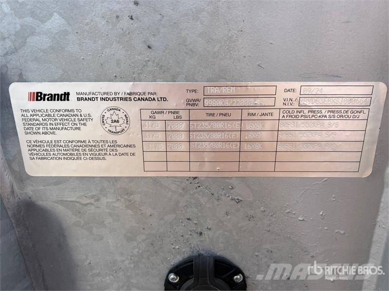 Brandt UGD1116 16 ft Gooseneck Dump Utility Trailer (Unus Savivartės priekabos
