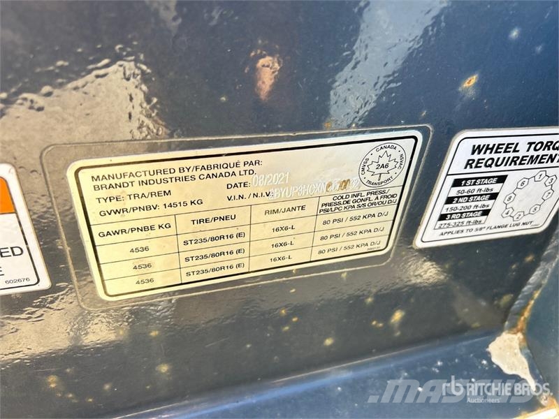 Brandt UPR1628 33 ft Tri/A Equipment Trailer Biltransporter henger