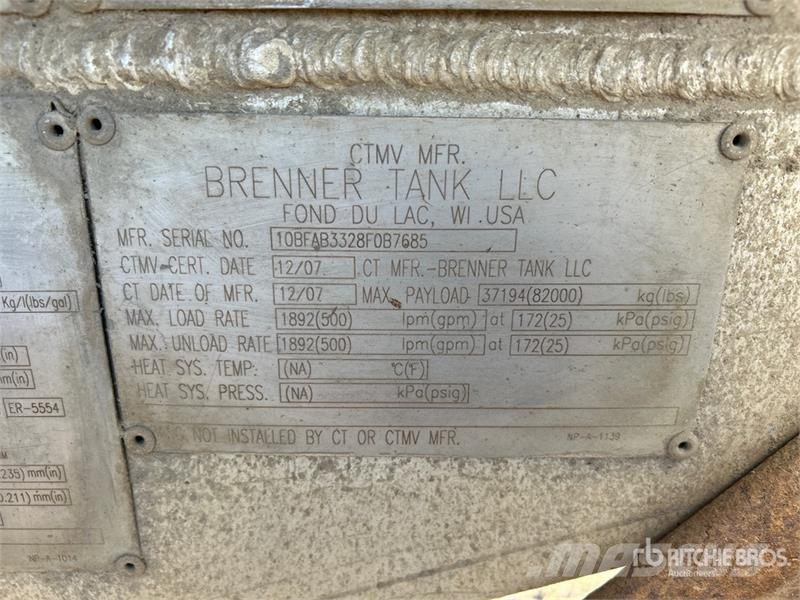 Brenner 37850 L Tri/A Tanker Trailer Прицепы-цистерны