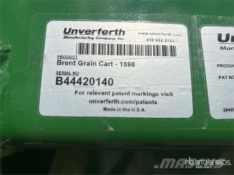 Brent 1598 Avalanche 1500 bu T/A Grain Cart Ρυμούλκες σπόρων