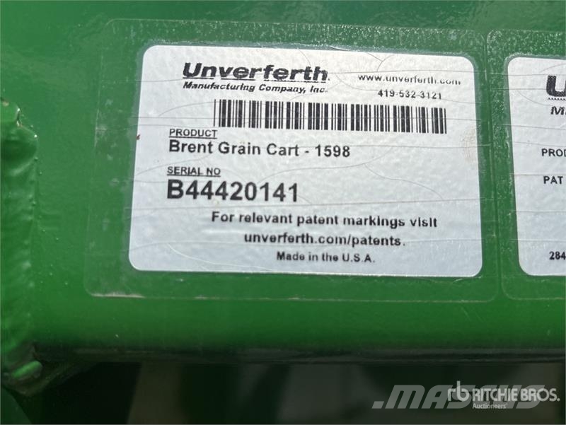 Brent 1598 Avalanche 1500 bu T/A Grain Cart Ρυμούλκες σπόρων