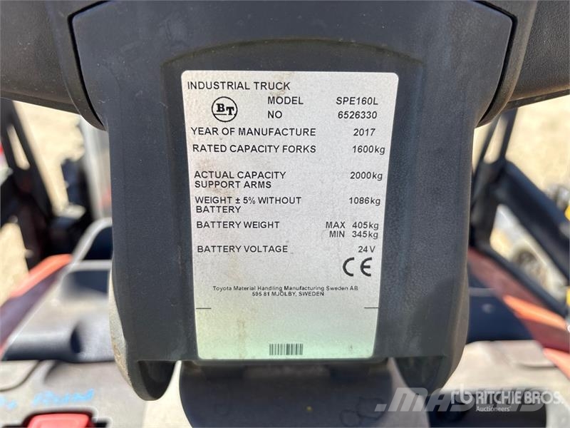BT SPE160L 1600 kg Electric Stacker Stablere