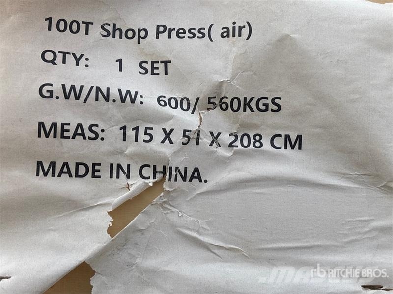  BYT ASPSS100 100T Air Shop Press (Unused) مكونات أخرى