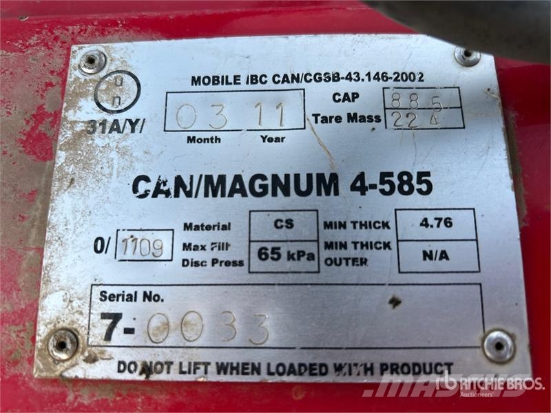 Can/Magnum 885 L Steel Fuel Tank Depósitos de combustible y aditivos