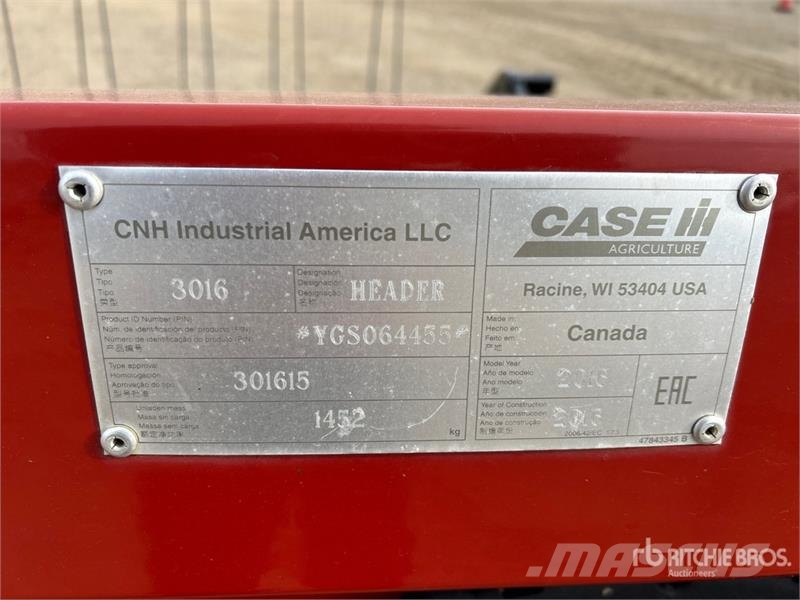 Case IH 3016 15 ft Draper Combine Pickup Header Kombajnové hlavice