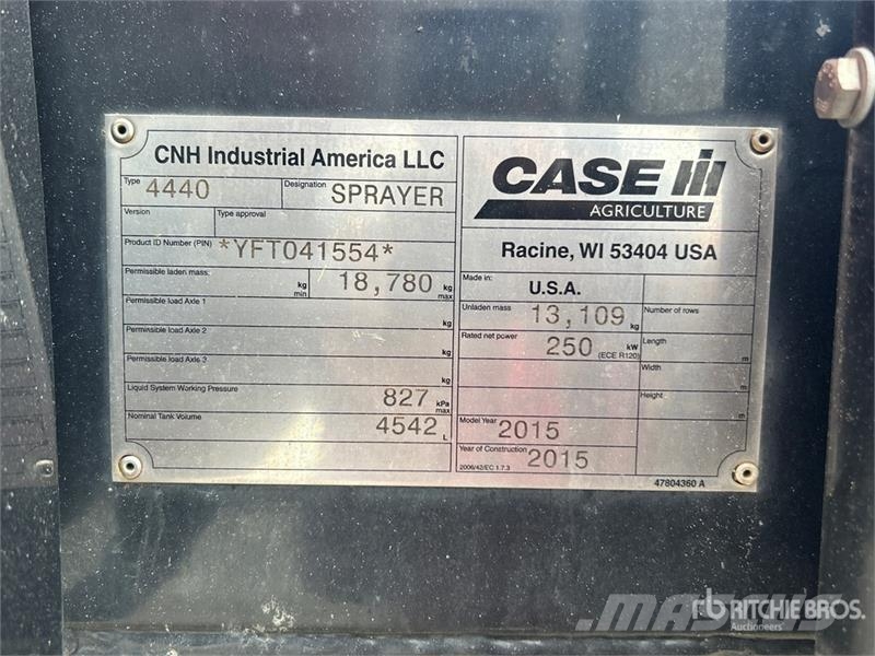 Case IH 4440 120 ft 4x4 High Clearance Self-Propelled Spra Pulverizadores autopropelidos