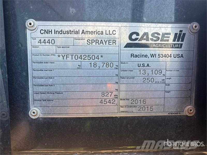 Case IH Patriot 4440 120 ft 4x4 High Clearance Self-Propel Self-propelled sprayers