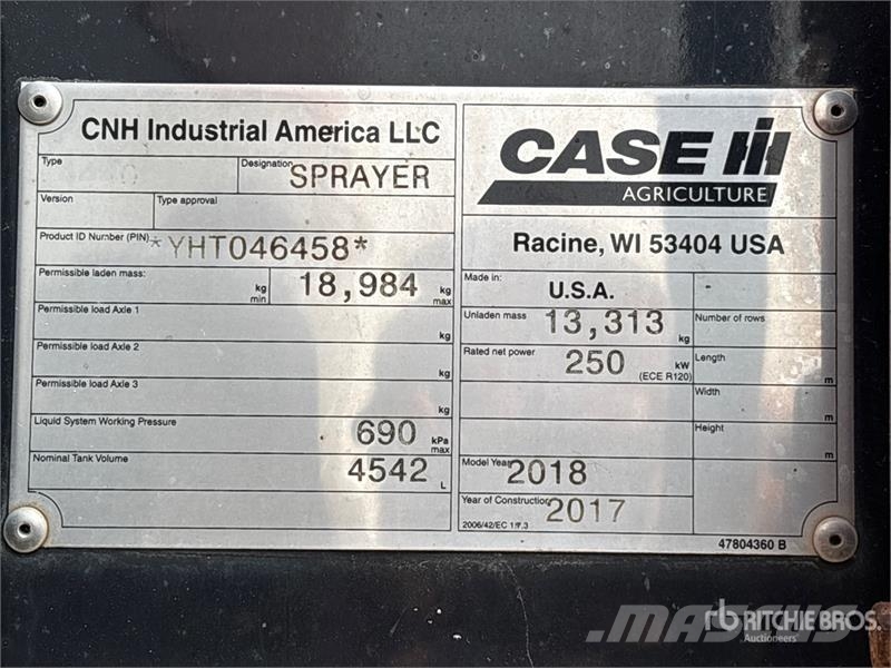 Case IH Patroit 4440 120 ft 4x4 High Clearance Self-Propel رشاشات ذاتية الحركة