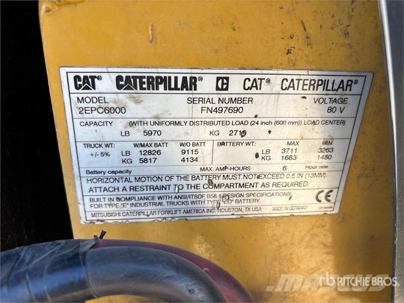 CAT 2EPC6000 6000 lb Electric Forklift Wózki elektryczne