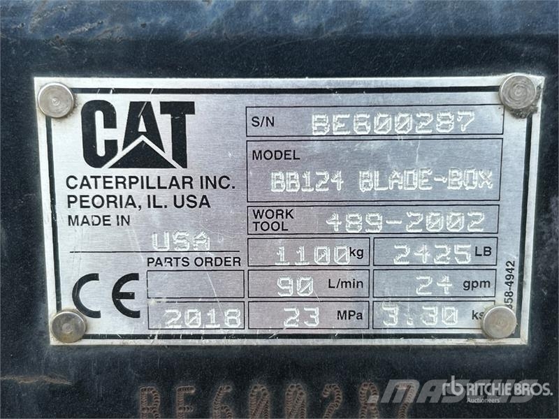CAT BB124 96 in Skid Steer Box Blade Andre komponenter