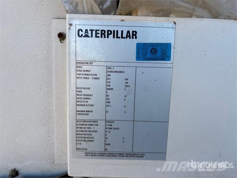 CAT XQ45-2 45 kW Mobile Generator Set (Inoperable) Diiselgeneraatorid