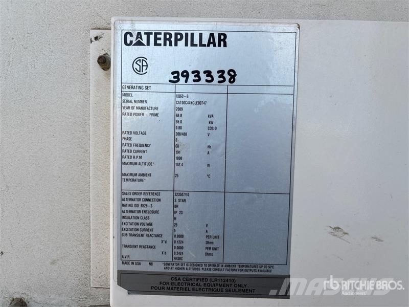 CAT XQ60-6 55 kW Mobile Generator Set (Inoperable) مولدات ديزل