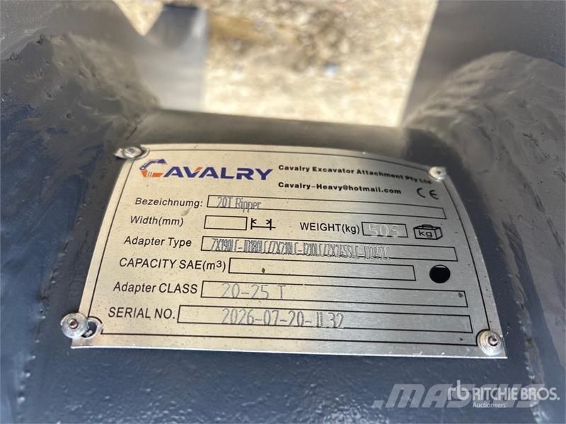  CAVALRY WRZX/JD20-25 Q/C Excavator Ripper - Fits 2 Scarificateur
