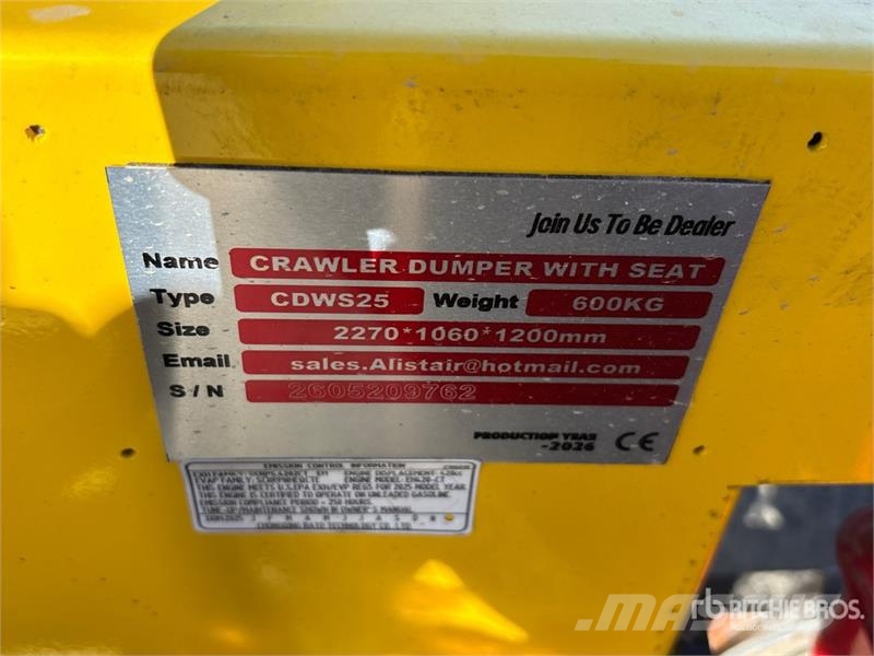  CD25,CDW25 Mini Crawler Dumper (Unused) Vehículos compactos de volteo