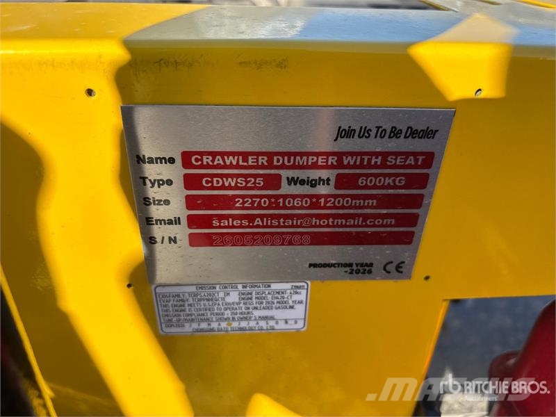  CD25,CDW25 Mini Crawler Dumper (Unused) عربات نقل قلابة للمواقع