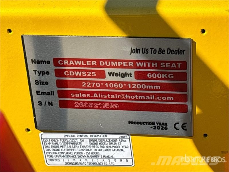 CDWS25 Mini Crawler Dumper (Unused) Dumpers εργοταξίου