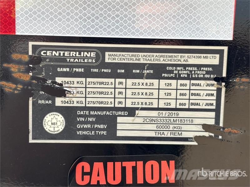  Centreline 55 ton Tri/A Lowboy Trailer Tieflader