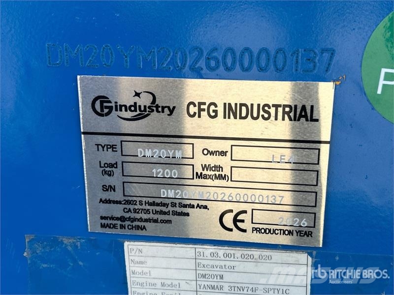 CFG DM20YM Mini Excavator (Unused) Mini ekskavatori < 7 t