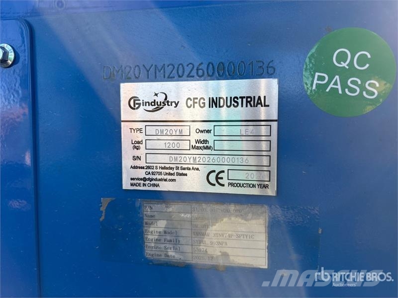 CFG DM20YM Mini Excavator (Unused) Mini kotrók < 7t