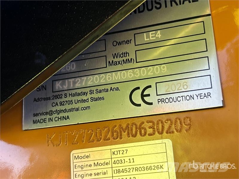 CFG KJT27 Mini Compact Track Loader (Unused) لوادر انزلاقية التوجيه