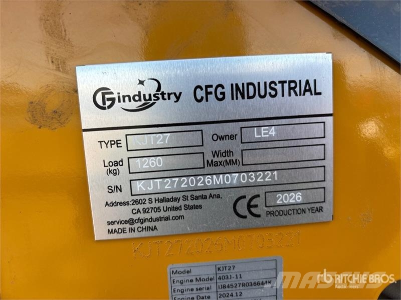 CFG KJT27 Mini Compact Track Loader (Unused) Minicargadoras