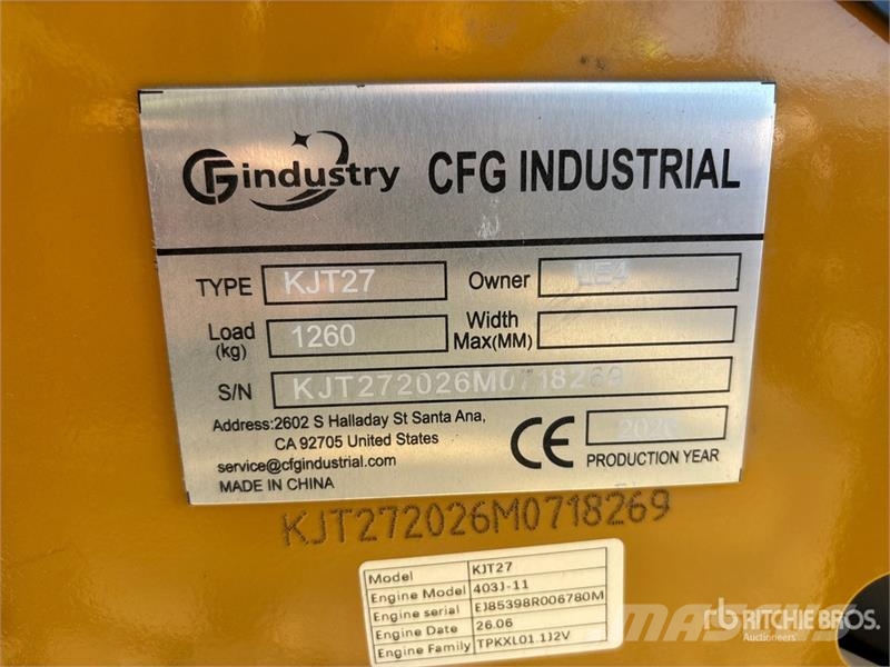 CFG KJT27 Mini Compact Track Loader (Unused) Minicargadoras