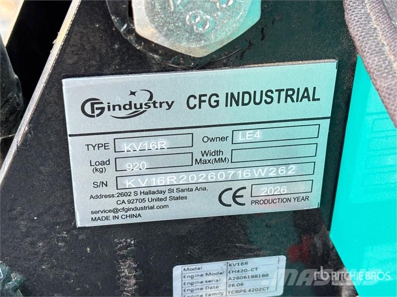 CFG KV16R Mini Excavator (Unused) Minigravemaskiner