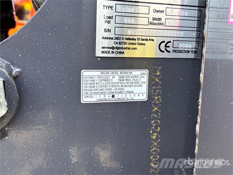 CFG MX15RX Mini Excavator (Unused) Miniekskavaatorid < 7 t
