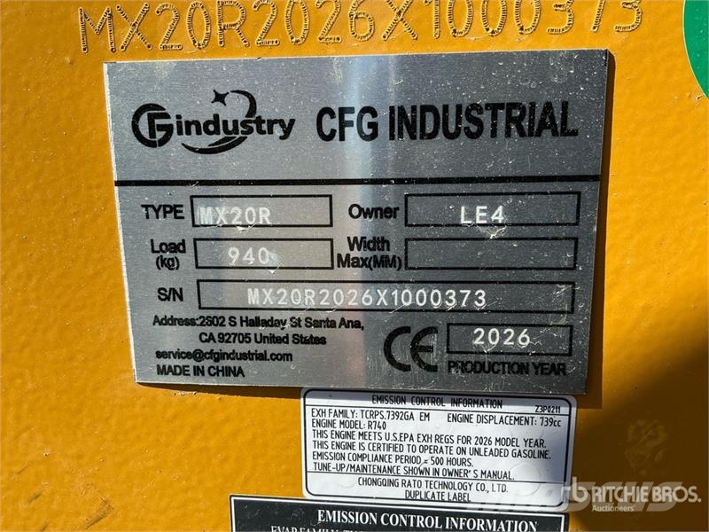 CFG MX20R Mini Excavator (Unused) Mini bageri < 7t