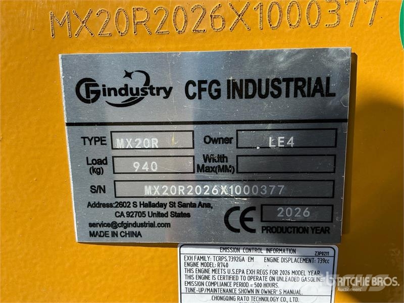 CFG MX20R Mini Excavator (Unused) Minigravemaskiner