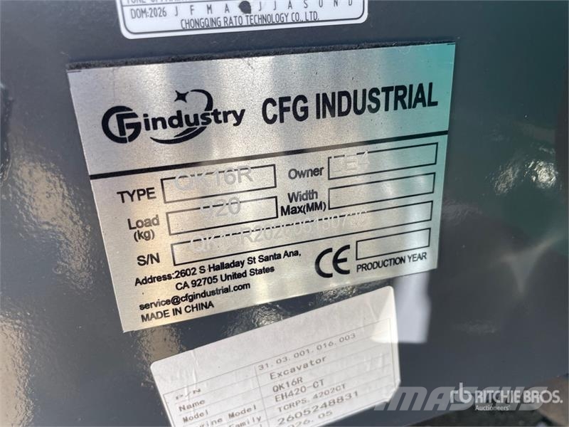 CFG QK16R Mini Excavator (Unused) Εκσκαφάκι (διαβολάκι) < 7t