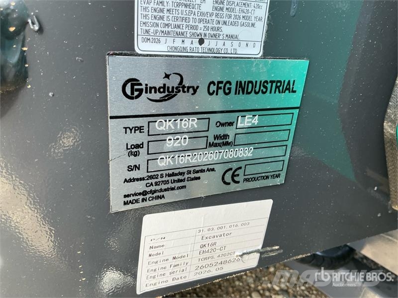 CFG QK16R Mini Excavator (Unused) Minigravemaskiner