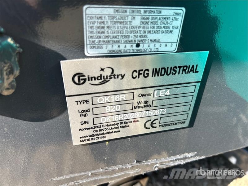 CFG QK16R Mini Excavator (Unused) Mini kotrók < 7t