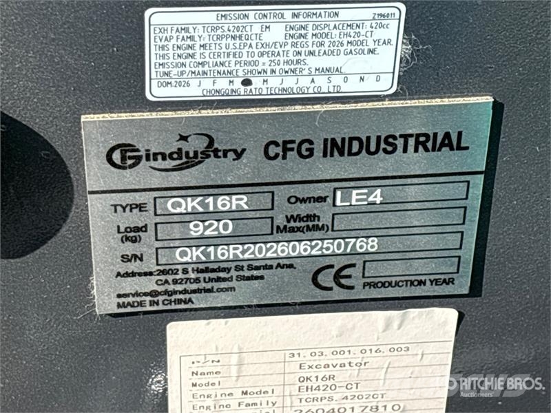 CFG QK16R Mini Excavator (Unused) Mini excavadoras < 7t