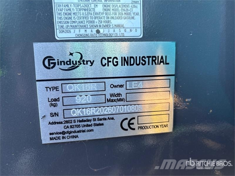 CFG QK16R Mini Excavator (Unused) Mini ekskavatori < 7 t