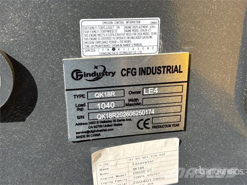 CFG QK18R Mini Excavator (Unused) Mini excavadoras < 7t