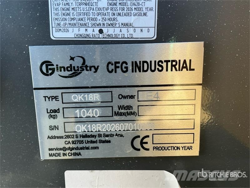CFG QK18R Mini Excavator (Unused) Minigrävare < 7t